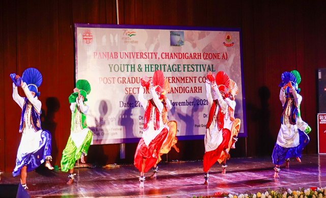 Bhangra performance at PU Zonal Festival