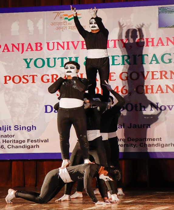 Mime performance at PU Zonal Festival